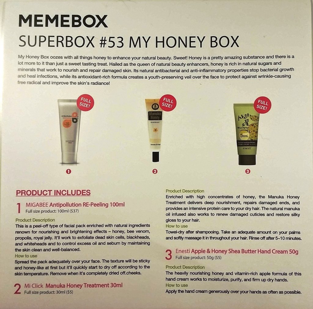 memebox #53 my honey box